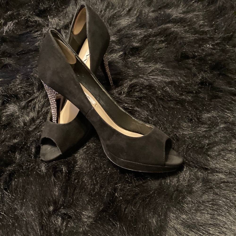 Nina Peep Toe Rhinestone Heels